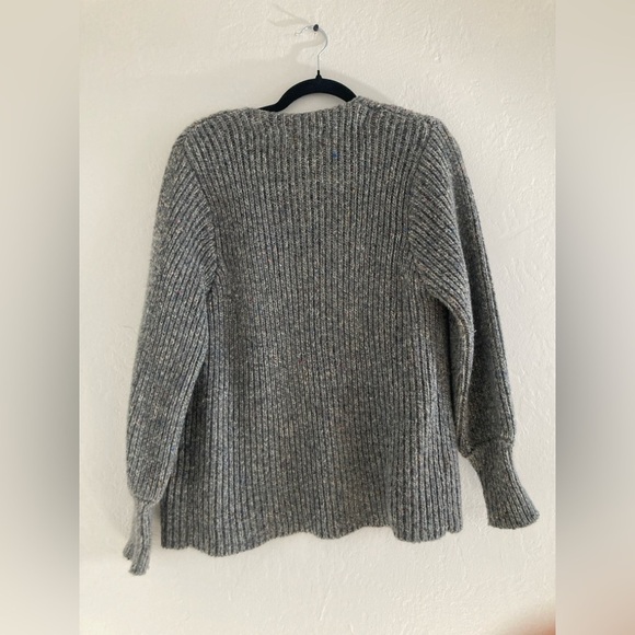 Vintage Wool Blend Open Front Cardigan Sweater Gray Multicolor by Joyce Chunky - Picture 8 of 10